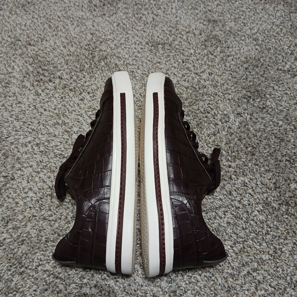 Clarks Women's Derby‎ Brown Low-Top Leather Tennis Shoes Sneaekrs  9 - Picture 9 of 14